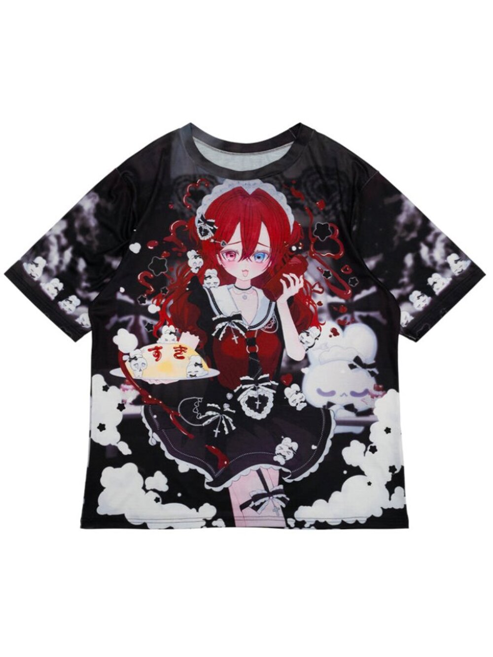 NEW ACDC RAG Swaying Heart Dark Jirai Illustration Oversized Tee